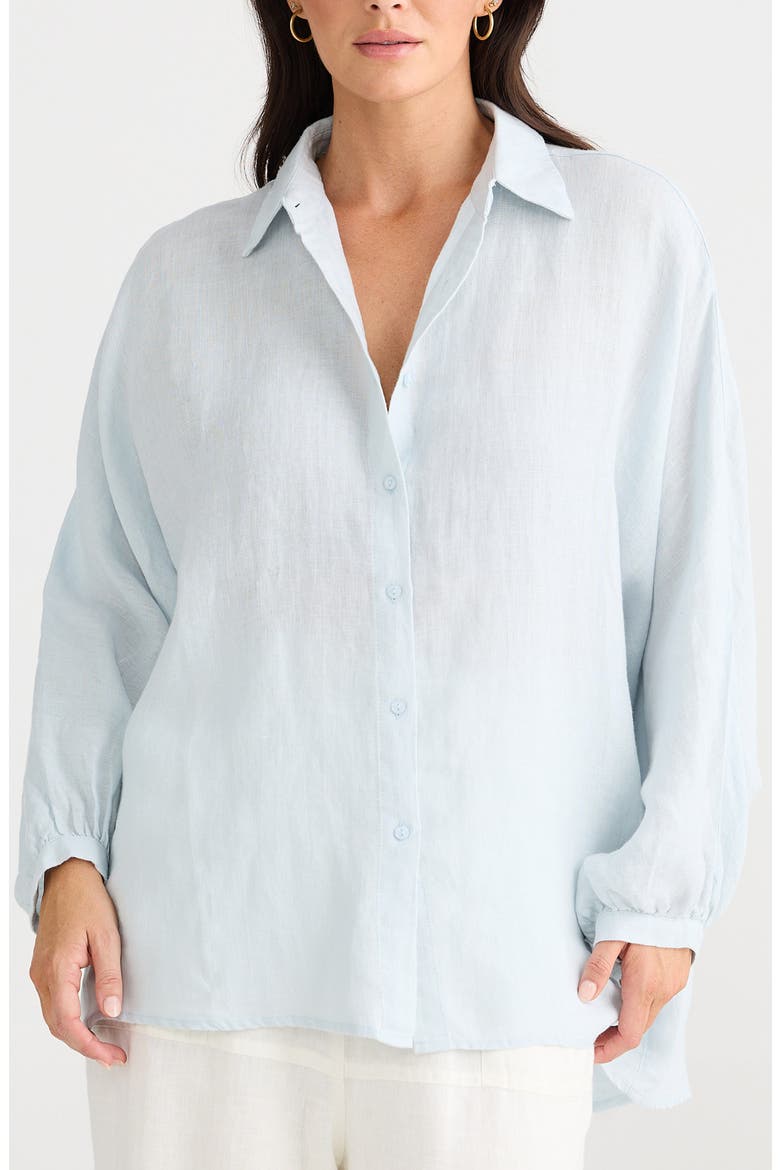 Monty Woven Linen Shirt, Main, color, SKY