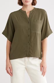 T Tahari Split Neck Shirt