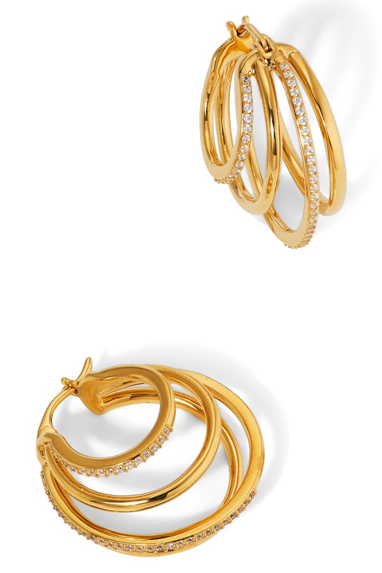 Juno Layered Hoop Earrings, Alternate, color, GOLD