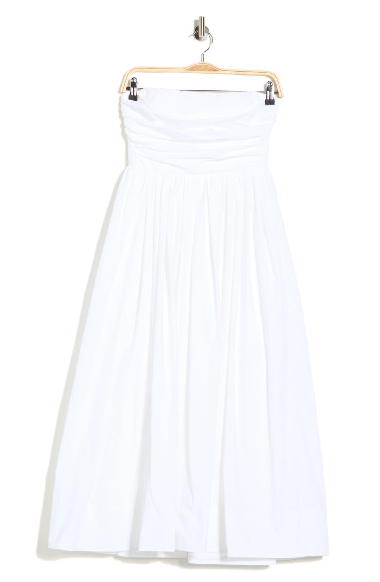 A.L.C. Tate Strapless Cotton A-Line Midi Dress, Main, color, White