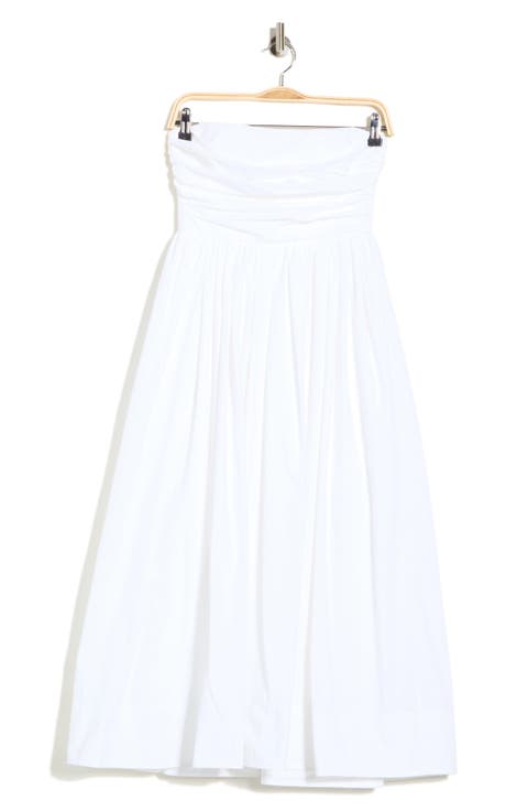 Tate Strapless Cotton A-Line Midi Dress