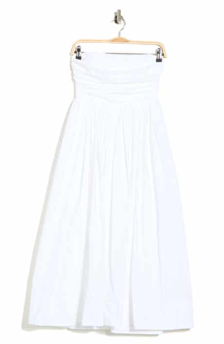 A.L.C. Tate Strapless Cotton A-Line Midi Dress