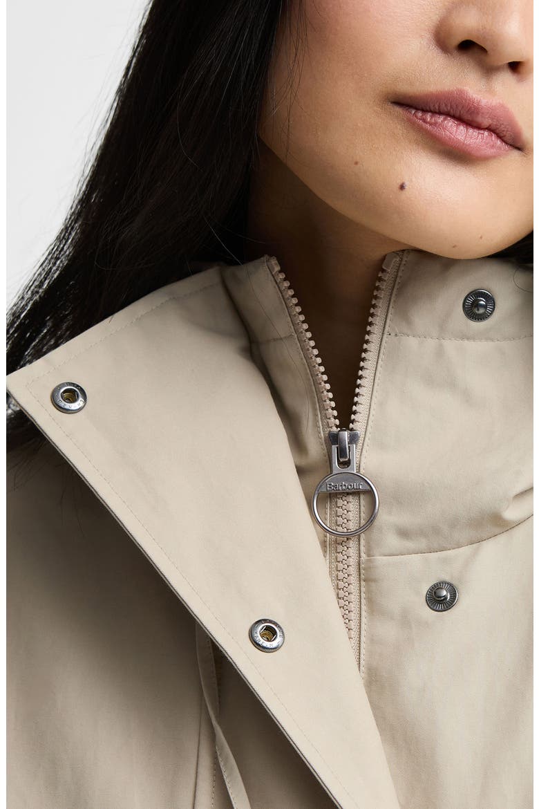 Kingswood Showerproof Hooded Jacket, Alternate, color, LIGHT SAND/ NAVY GINGHAM