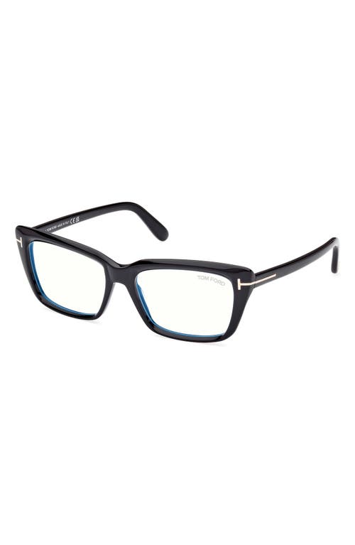 Tom Ford 56mm Square Blue Light Blocking Glasses In Multi