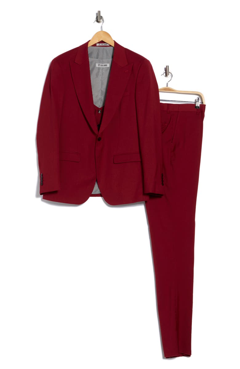 ZEGARIE Stretch 3-Piece Suit, Alternate, color, Cherry Red
