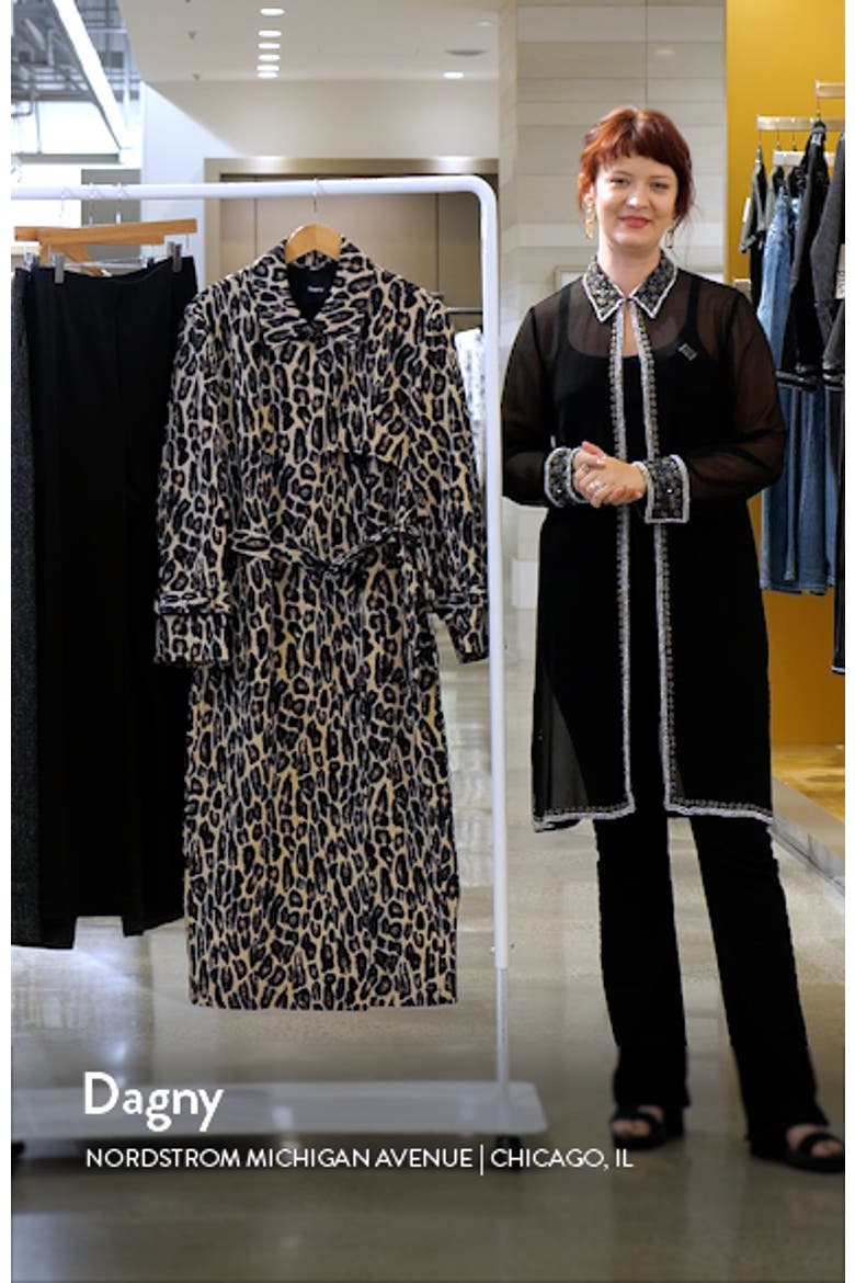 Leopard Print Wool Blend Trench Coat video