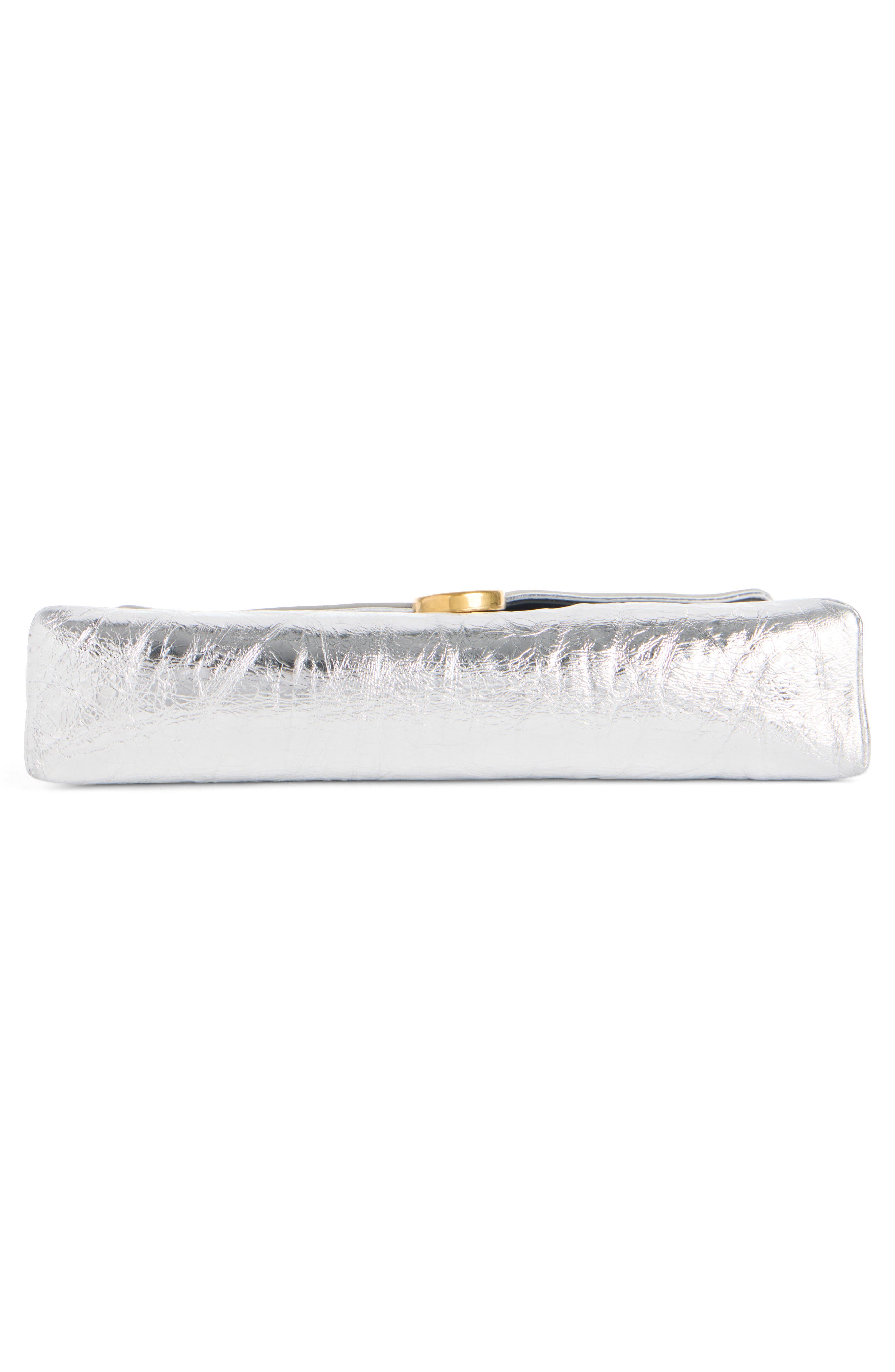 Dries Van Noten Metallic Leather Envelope Clutch, Alternate, color, Silver 952
