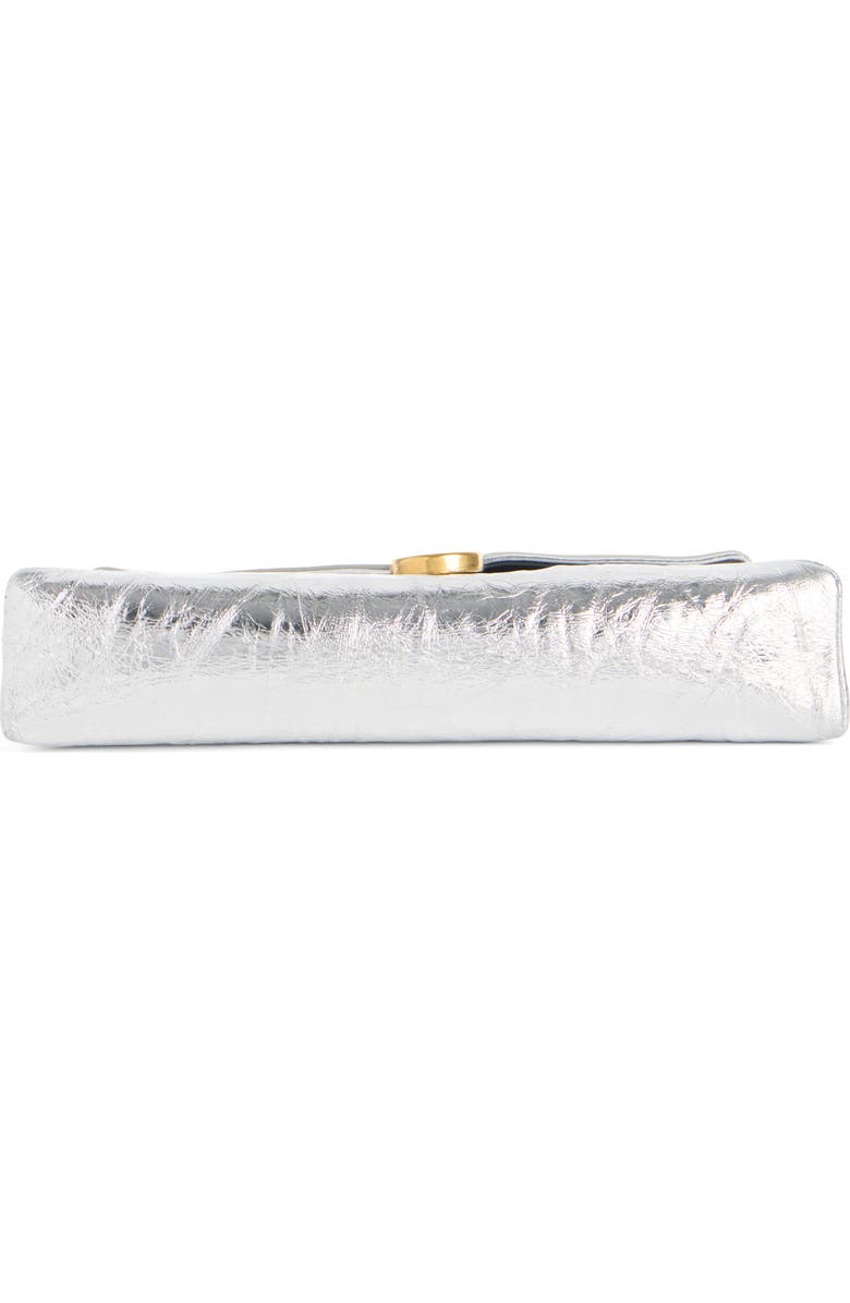 Dries Van Noten Metallic Leather Envelope Clutch, Alternate, color, Silver 952