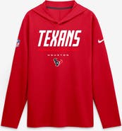 Nike Men's Nike Red Houston Texans Sideline Game On Lightweight Long Sleeve Hooded Dri-FIT Top