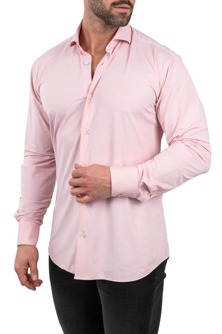 Einstein Stretchblotter Red Button-Up Shirt, Alternate, color, RED