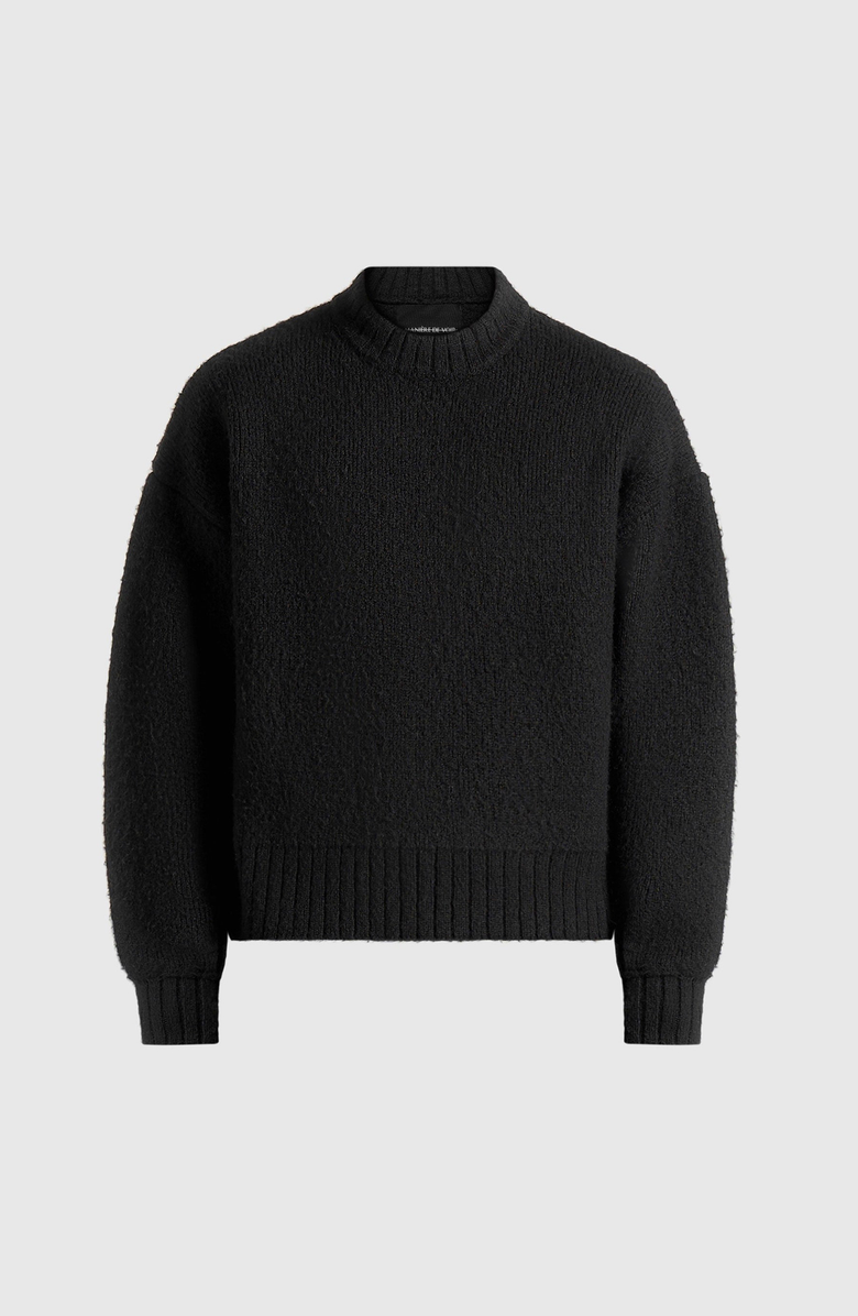 Manière De Voir Brushed Wool Knit Jumper, Main, color, Black