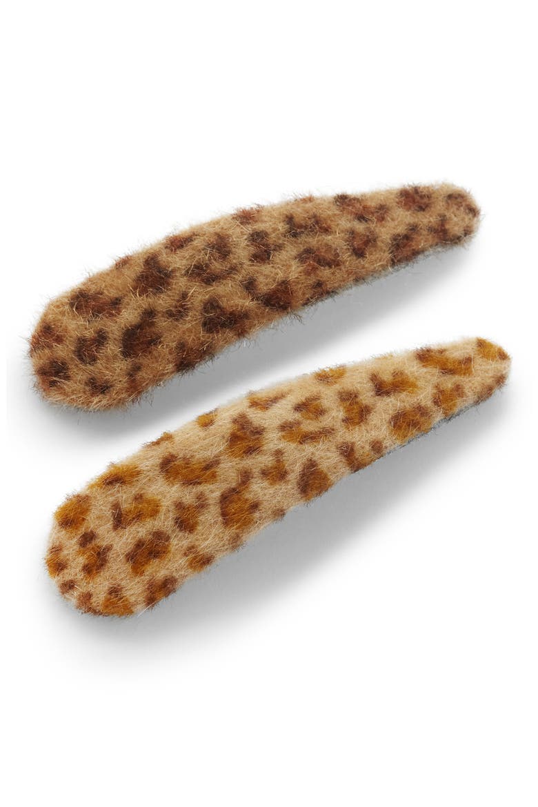 Valet Studio Lorelei 2-Pack Hair Clips, Main, color, LEOPARD
