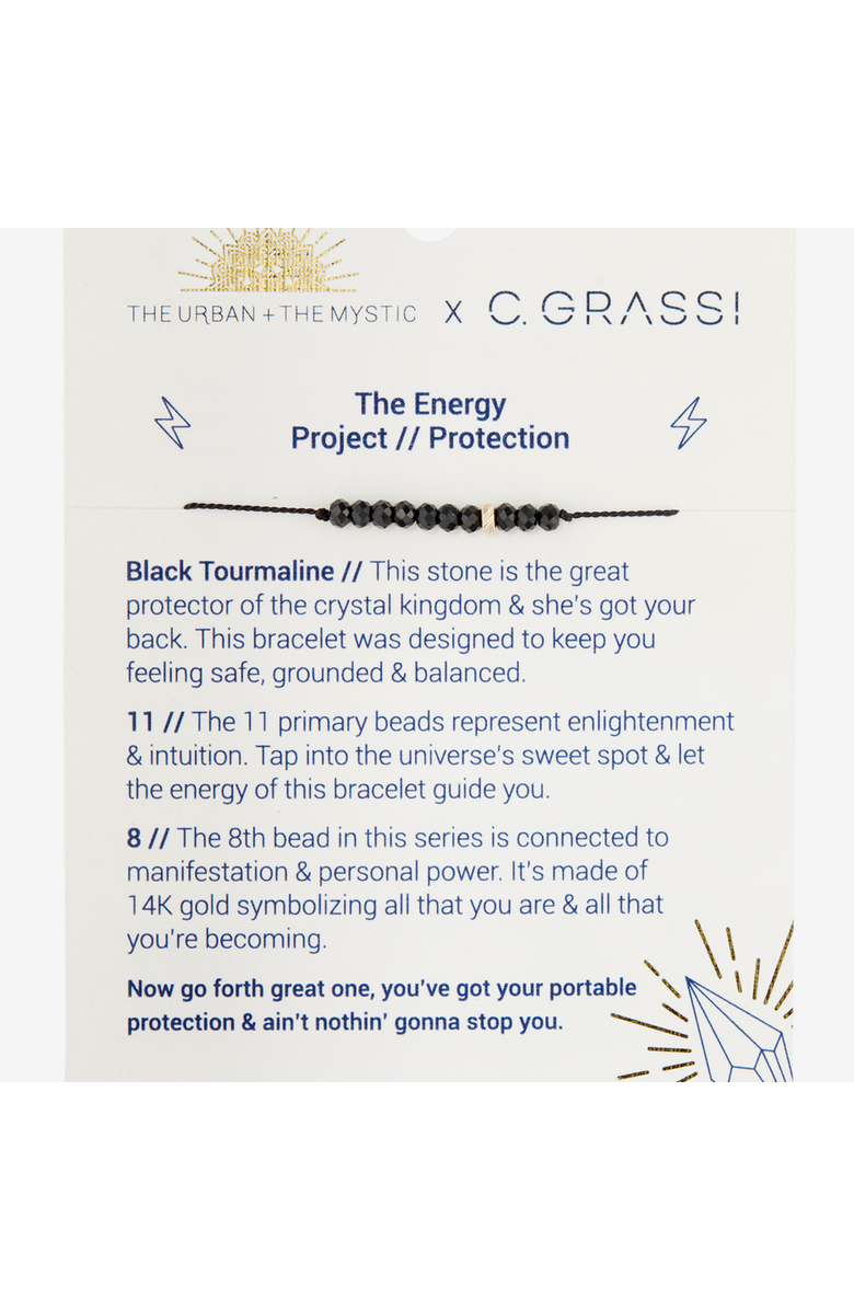 C. GRASSI The Energy Project Bracelet - Protection With Black Tourmaline & Solid 14K Gold Bead, Alternate, color, Black