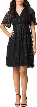 Kiyonna Starry Sequin Lace Cocktail Dress