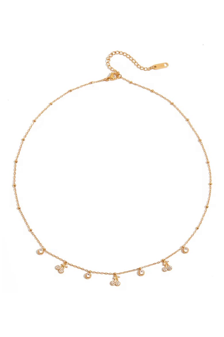Cherry Charm Necklace, Main, color, GOLD