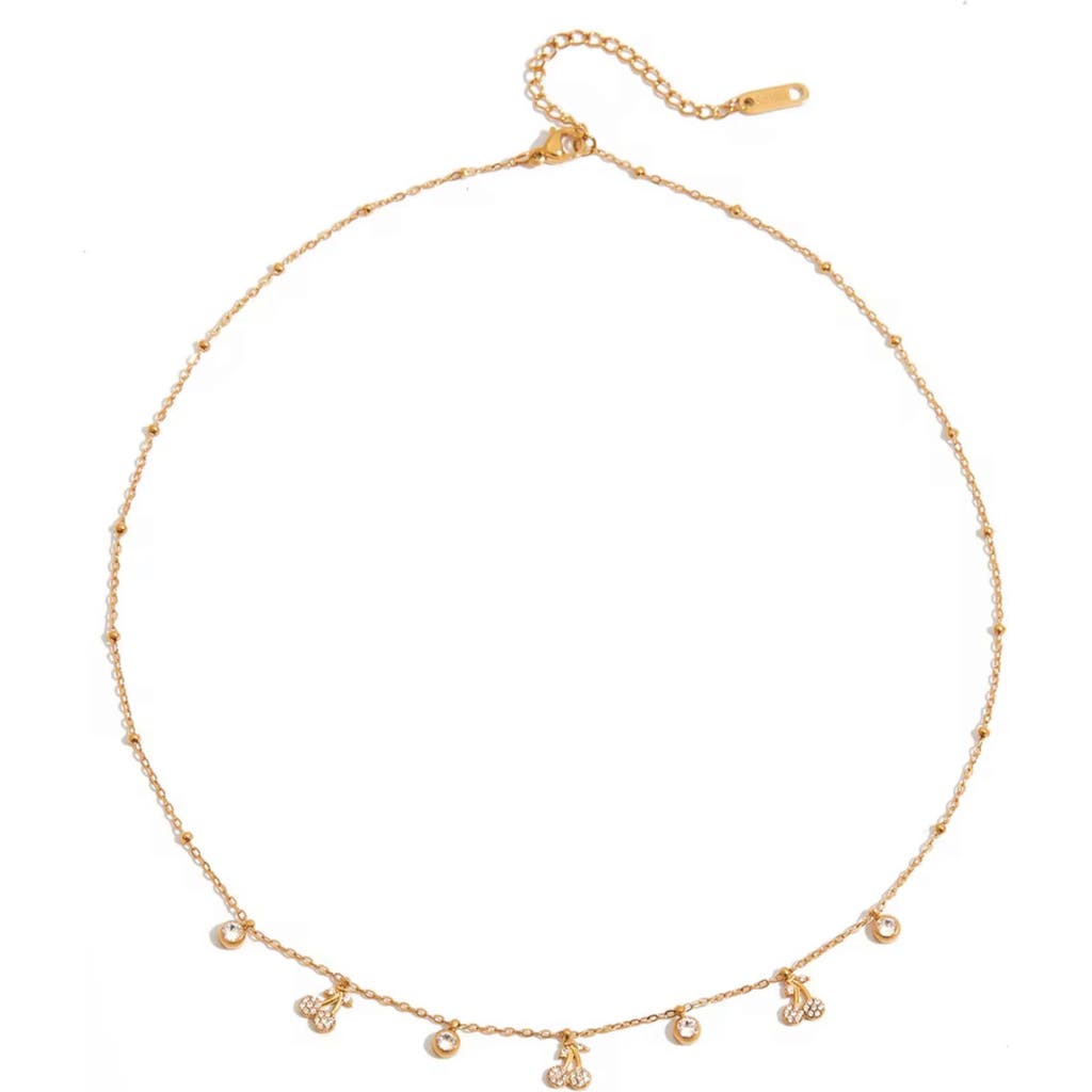 Macrae & Co . Cherry Charm Necklace In Gold