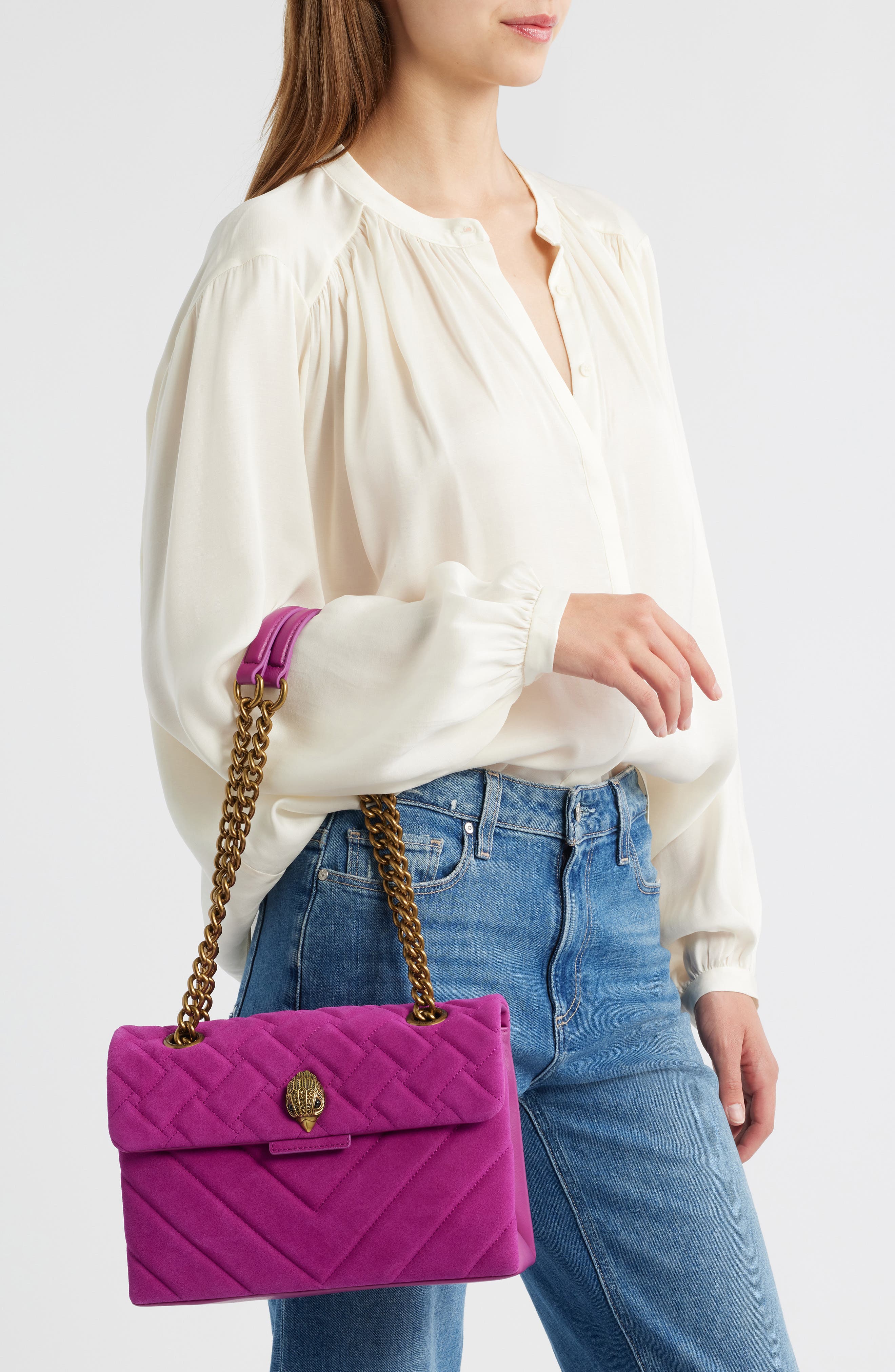 Kurt Geiger London Kensington Suede Convertible Shoulder Bag, Alternate, color, 