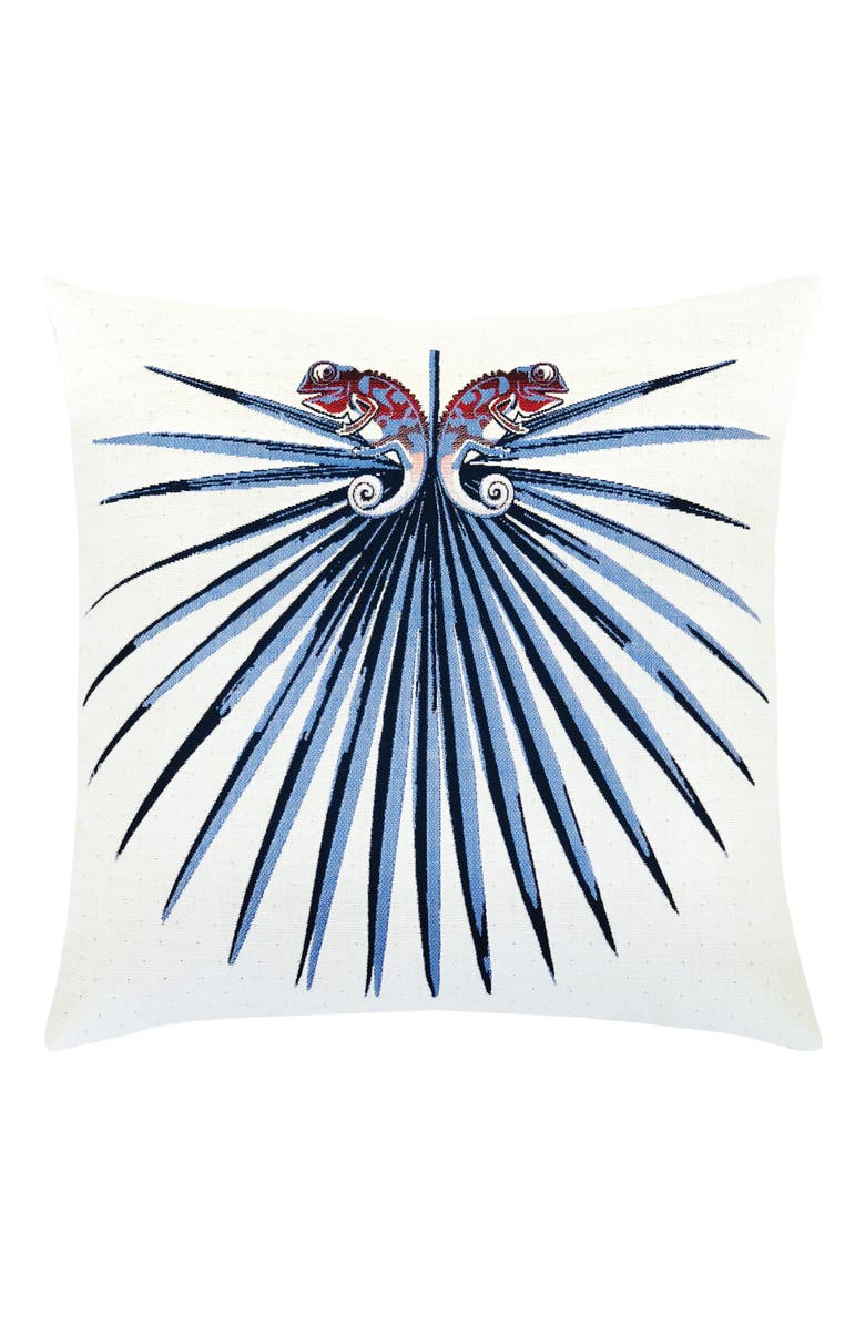 Elaine Smith Chameleon Jacquard Indoor & Outdoor Woven Accent Pillow, Main, color, Capri