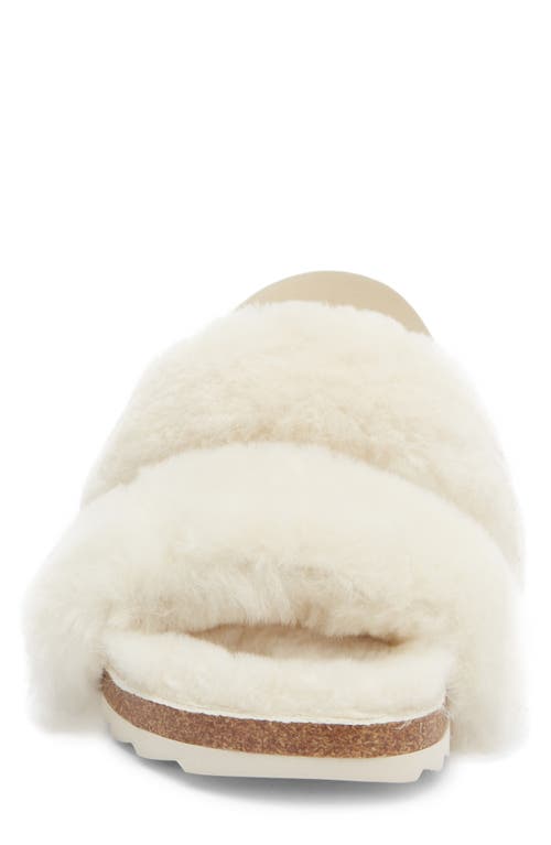 Ez Feet Genuine Shearing Two-band Sandal In White
