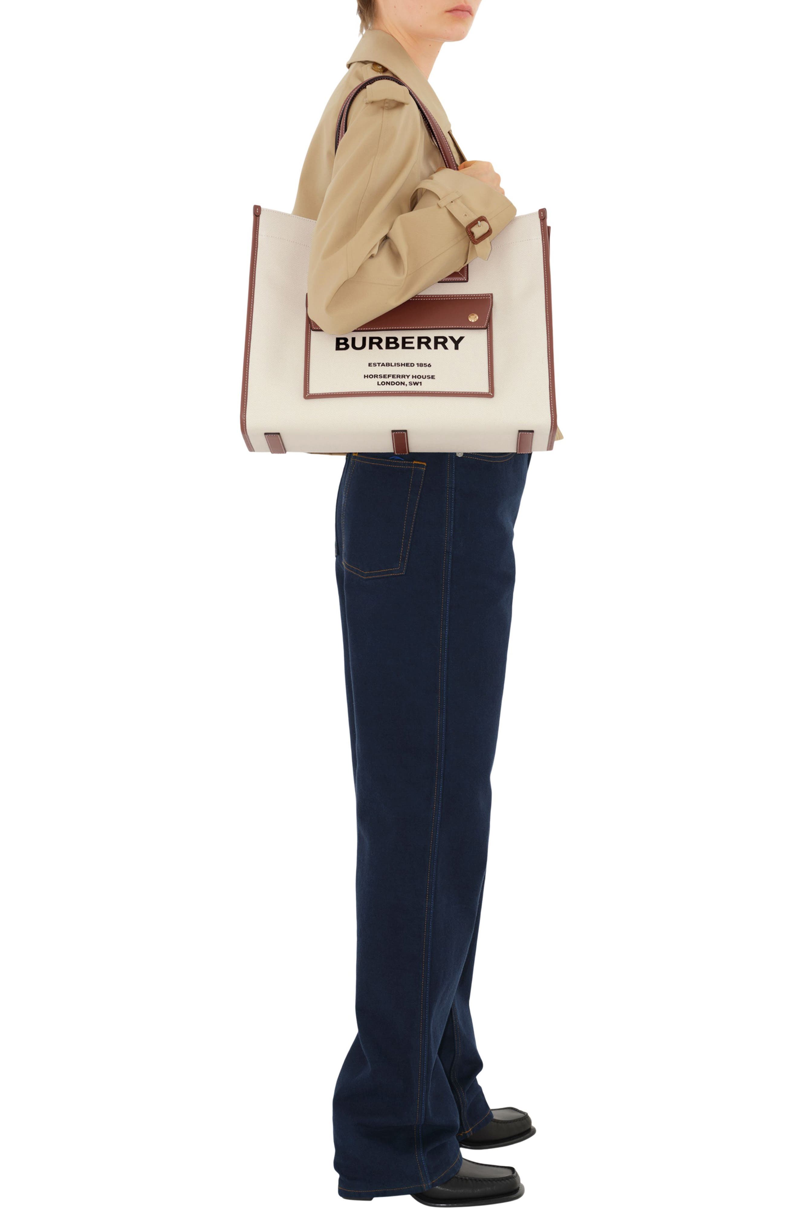 Medium Towner Horseferry Print Canvas & Leather Tote (Women
