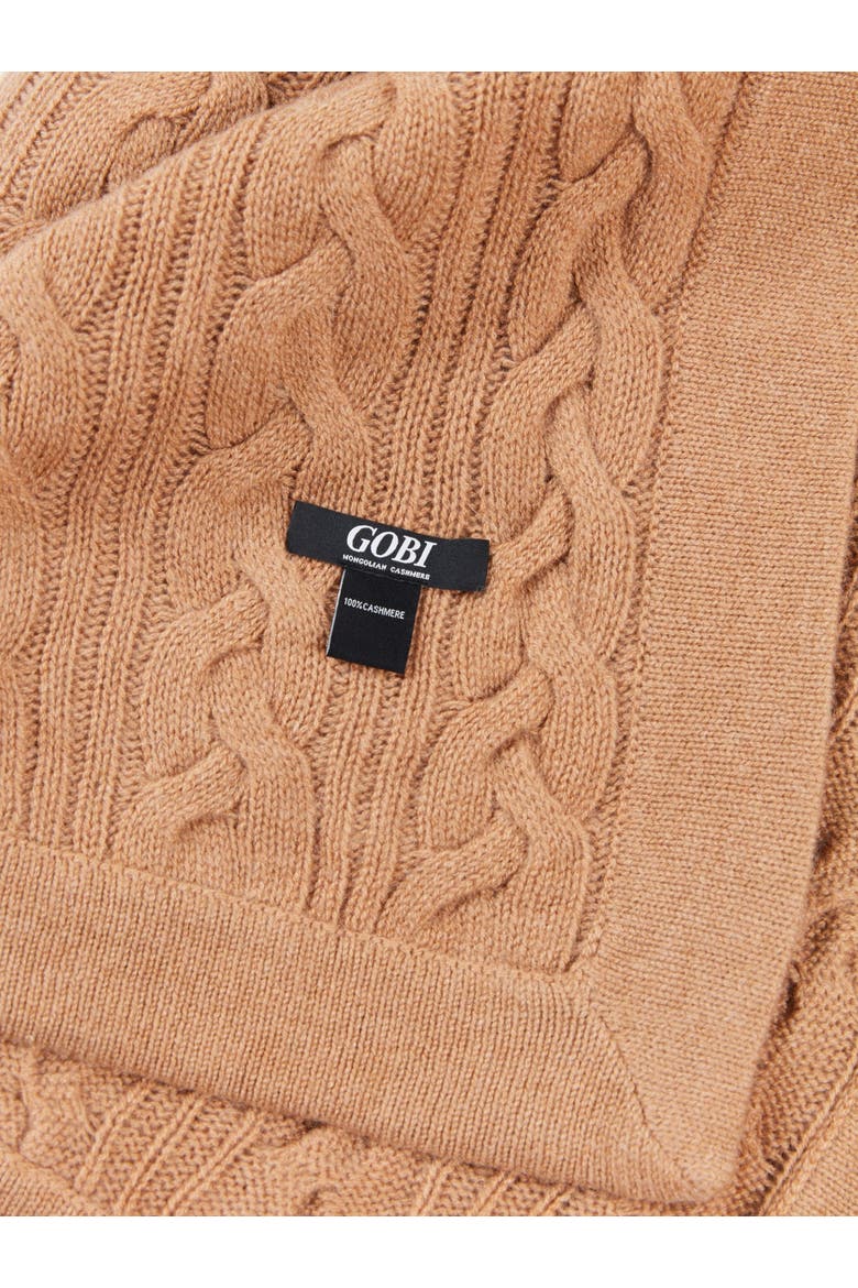 Cable Knit Blanket, Alternate, color, sheepskin