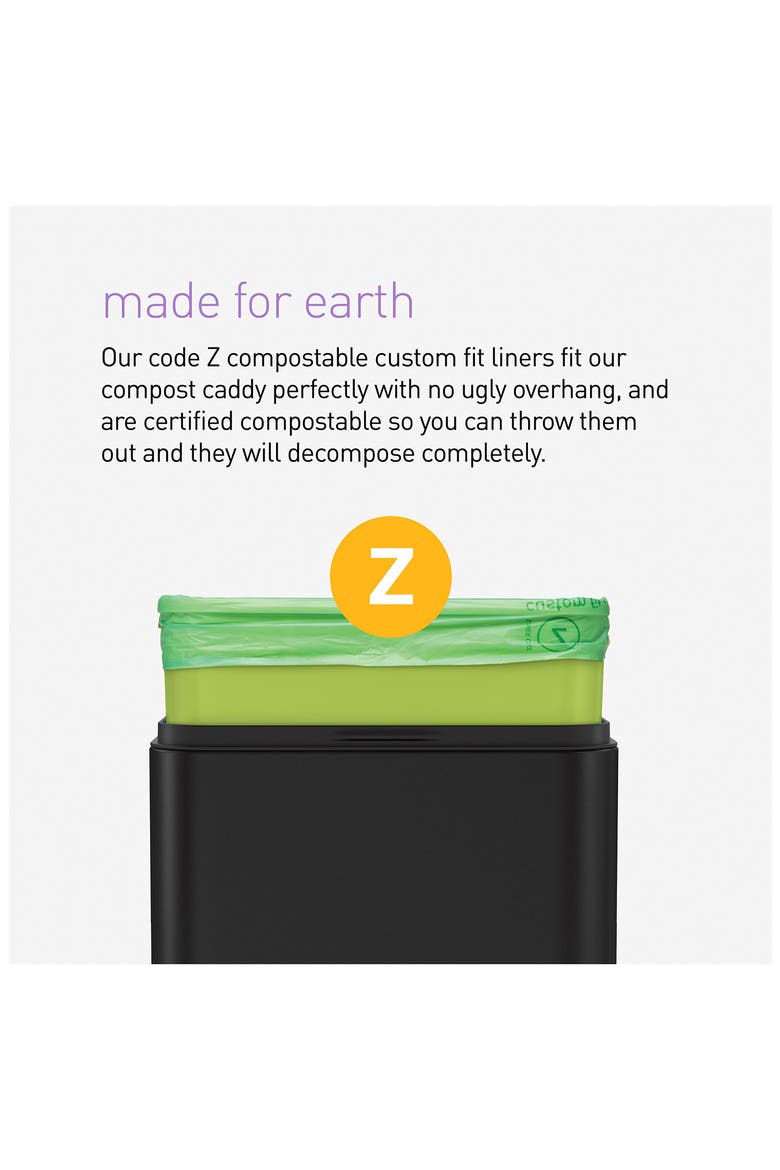 45L rectangular step can with liner pocket, Alternate, color, MATTE BLACK