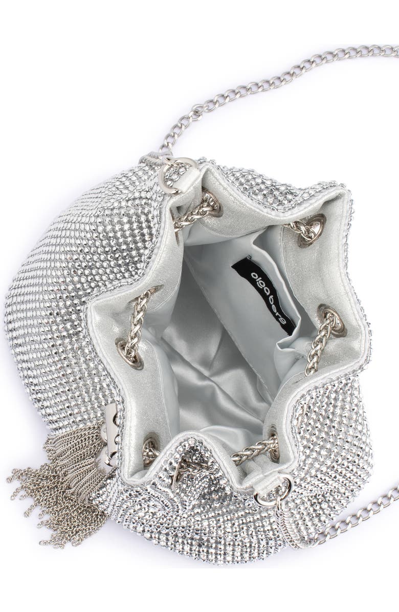 Olga Berg Miranda Drawstring Bucket Bag, Alternate, color, Silver