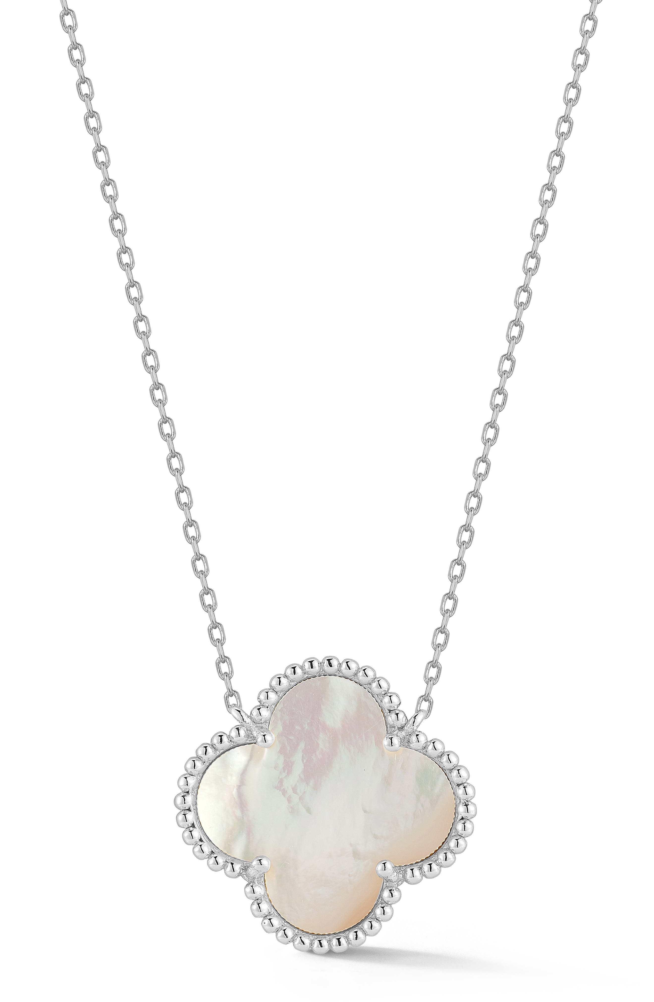 CHLOE AND MADISON Mother-of-Pearl Clover Necklace