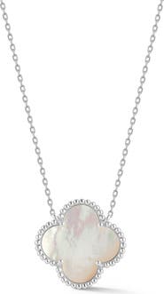 CHLOE AND MADISON Mother-of-Pearl Clover Necklace