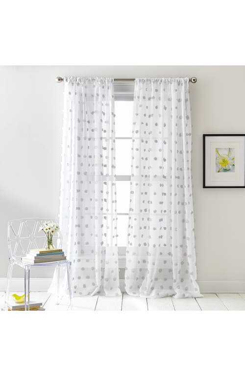 Dkny Ella Floral Print Set Of 2 Poletop Curtain Panels In Grey