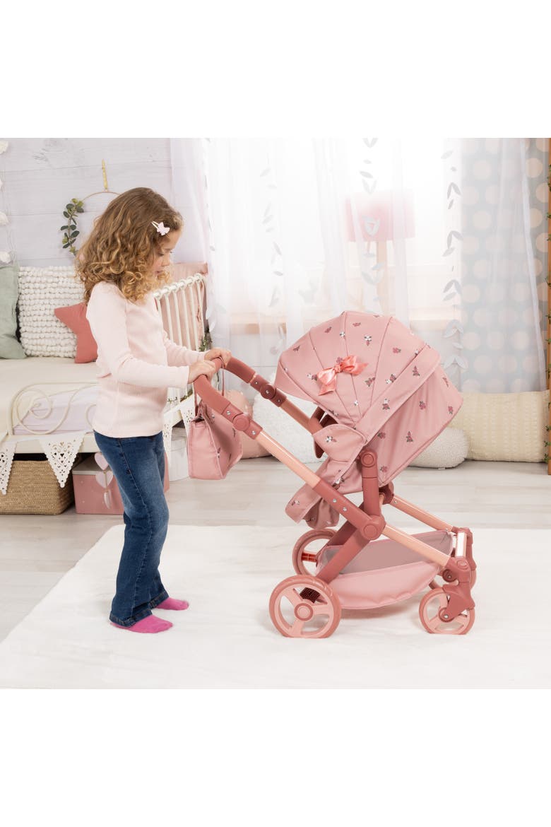 Doll Pram Xeo, 2 In 1 Pushchair & Stroller, Dolls Up To 18 Inches, Kids 3+, Alternate, color, Pink