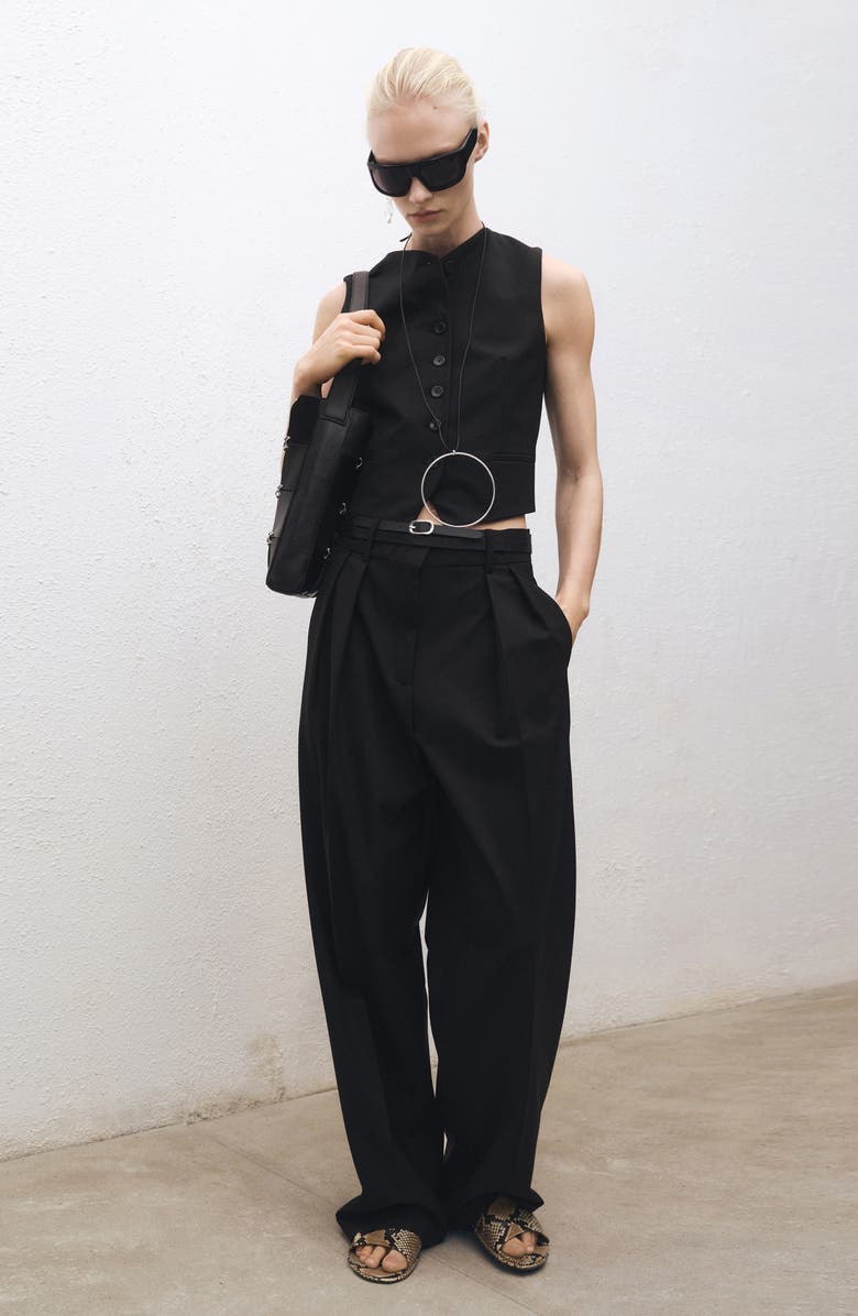 MANGO Suit Vest, Alternate, color, Black