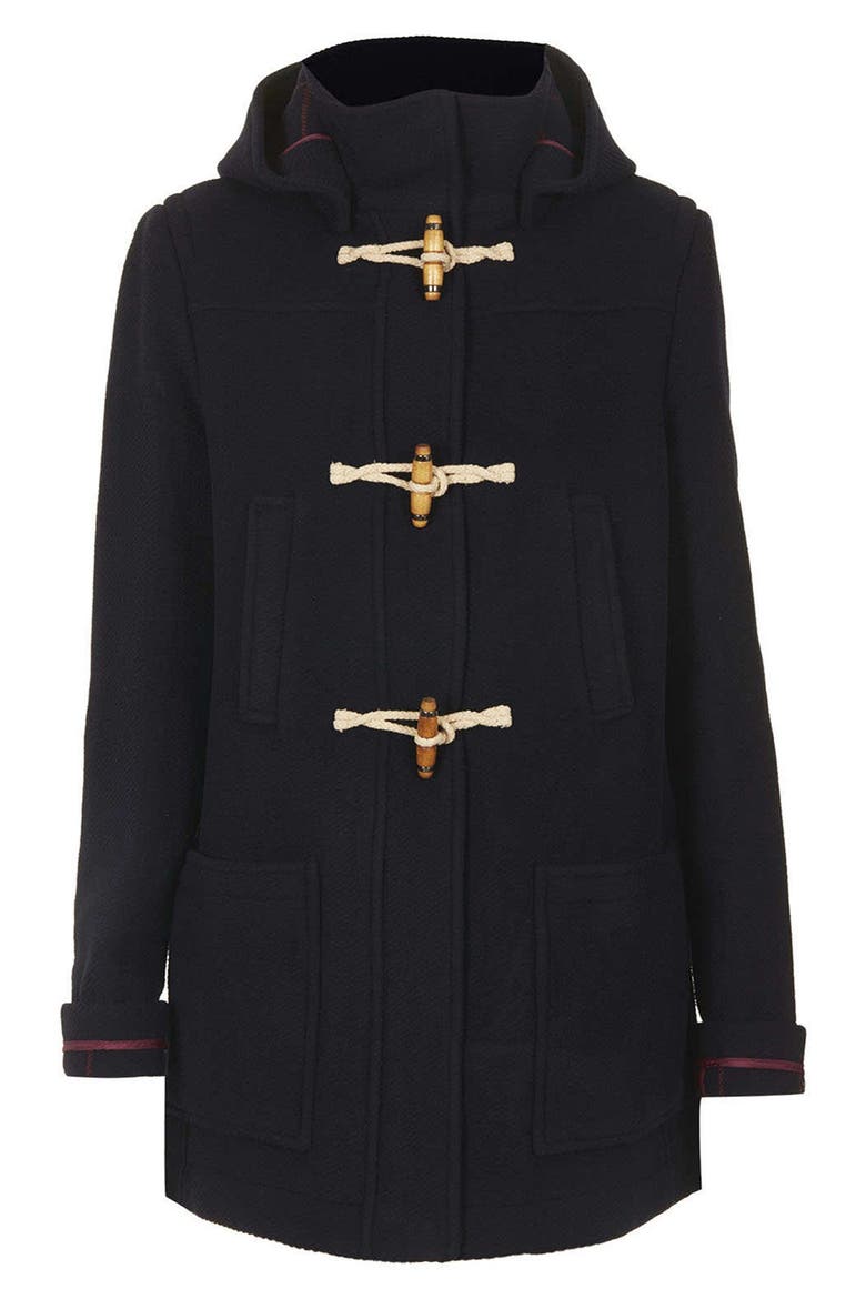 Hooded Toggle Duffle Coat, Alternate, color, NAVY BLUE