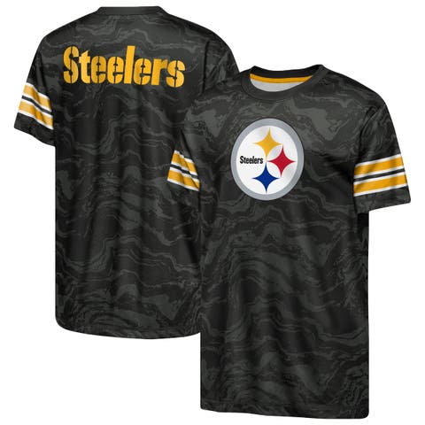 Youth Outerstuff  Black Pittsburgh Steelers Slant Route Performance T-Shirt