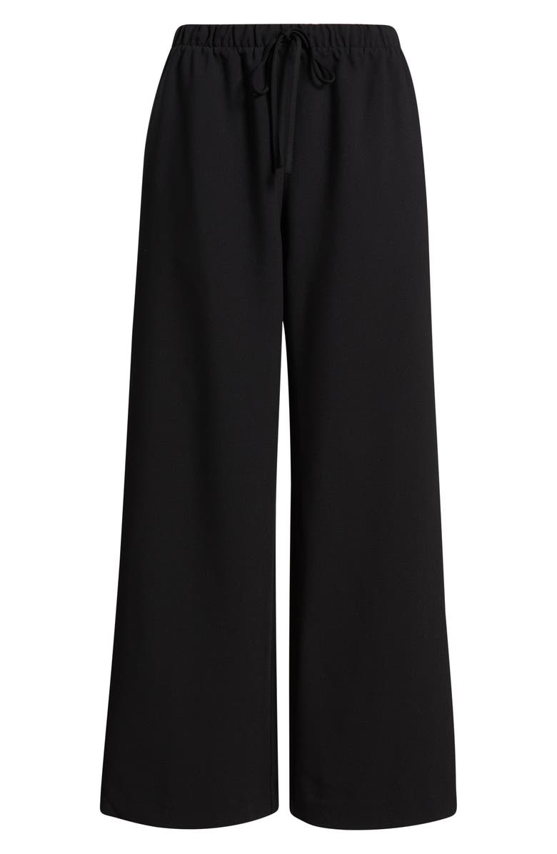 Open Edit Wide Leg Twill Pants, Alternate, color, Black