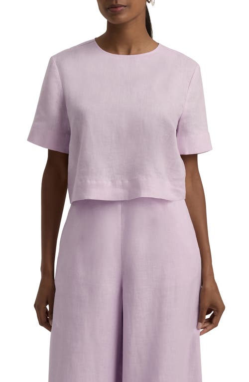 Shop Favorite Daughter The Easy Breezy Linen Crop T-shirt In Wisteria Musk