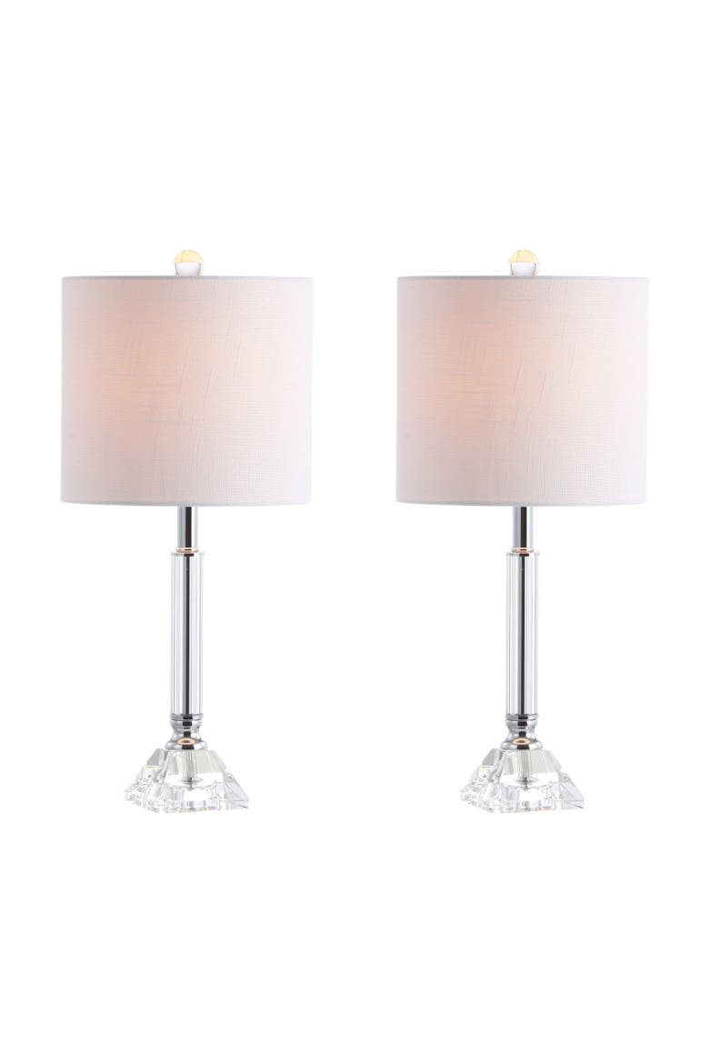 Dana 19.5" Crystal Column/Metal LED Table Lamp, Clear, Main, color, Clear