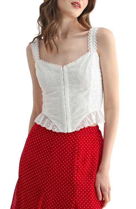 Cotton Eyelet Corset Top