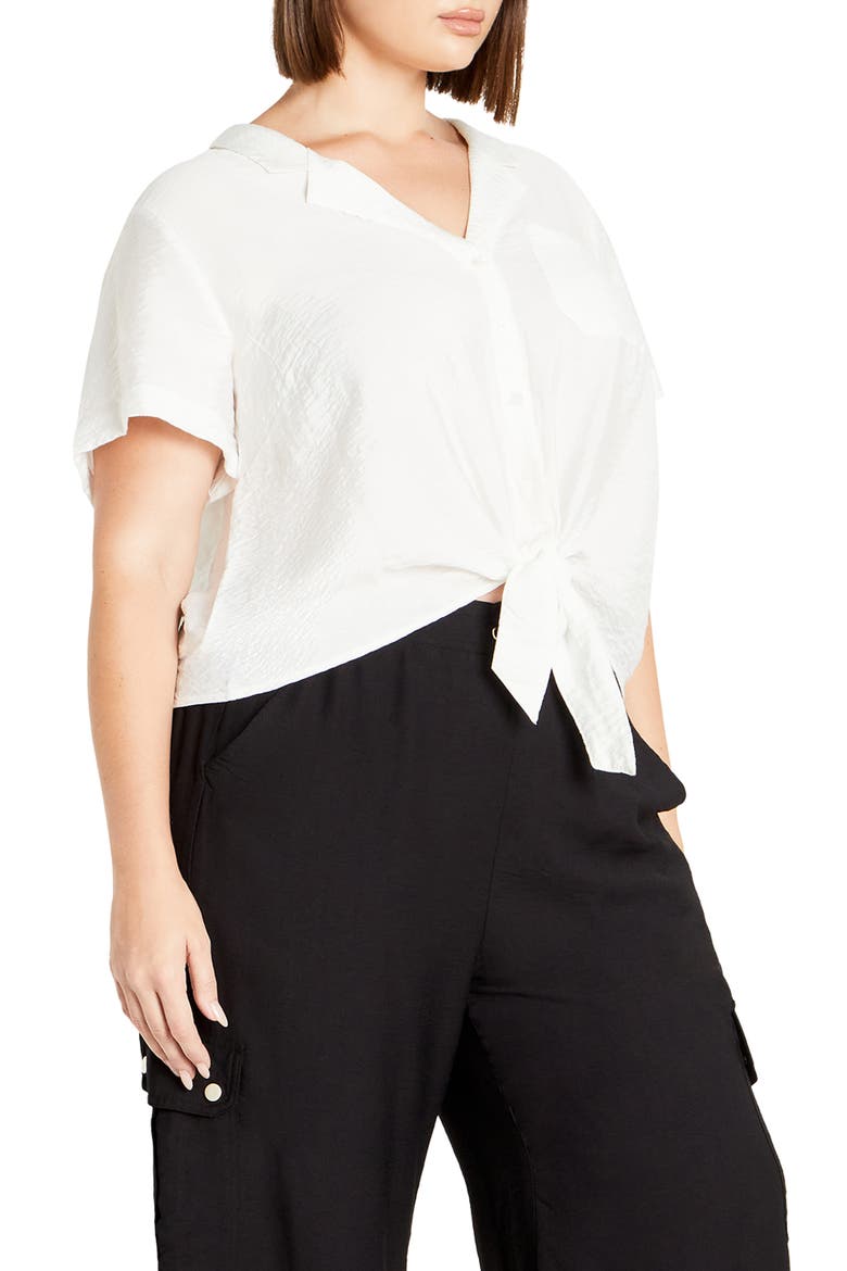 Kasbah Short Sleeve Button-Up Shirt, Alternate, color, IVORY