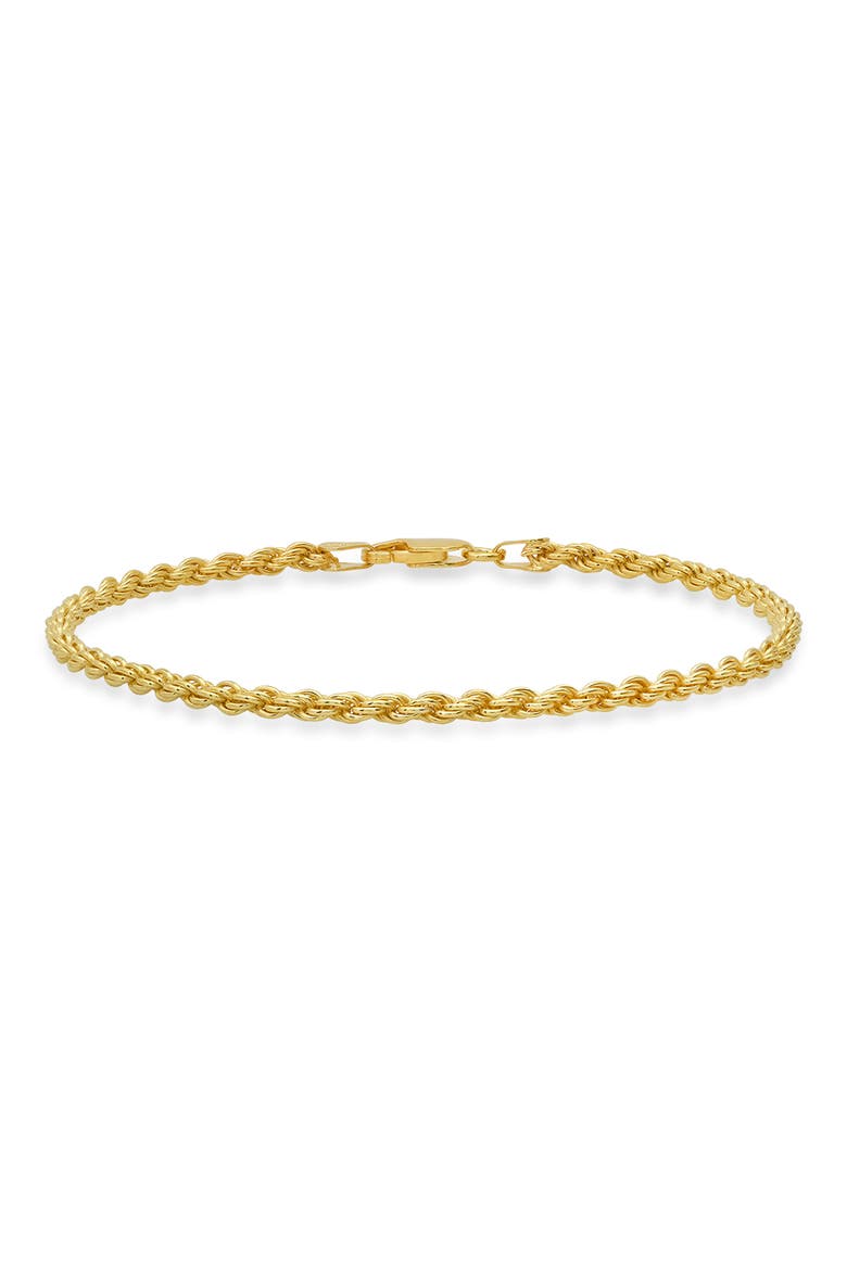 Men's Sterling Silver Italian Rope Chain Bracelet, Main, color, GOLD