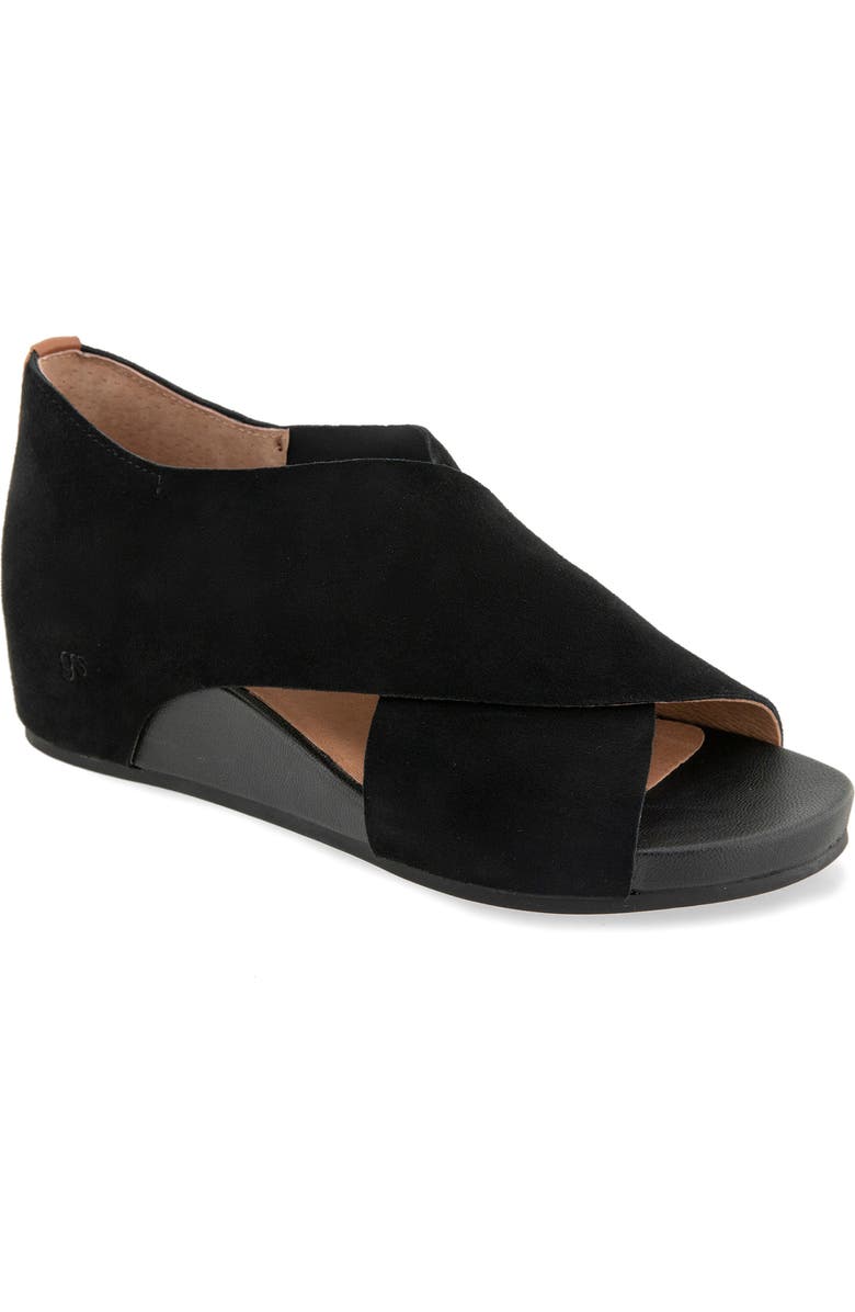 Gentle Souls Gainey Hidden Wedge Sandal, Main, color, Black Suede