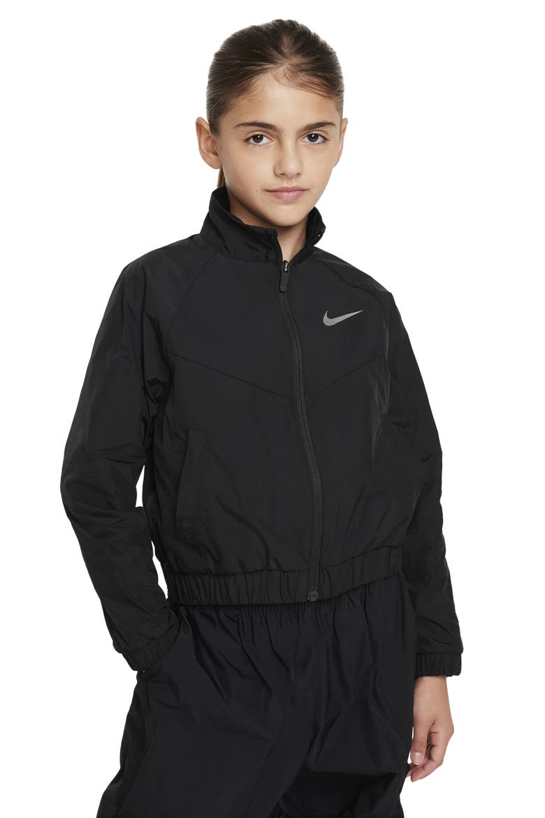 Kids' Sportswear Windrunner Water Repellent Jacket, Main, color, BLACK/ BLACK