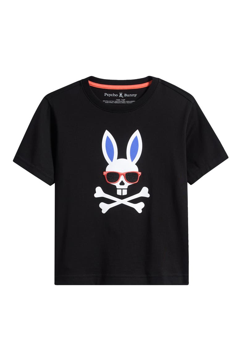 Kids' Luca Embroidered Pima Cotton Graphic T-Shirt, Main, color, BLACK