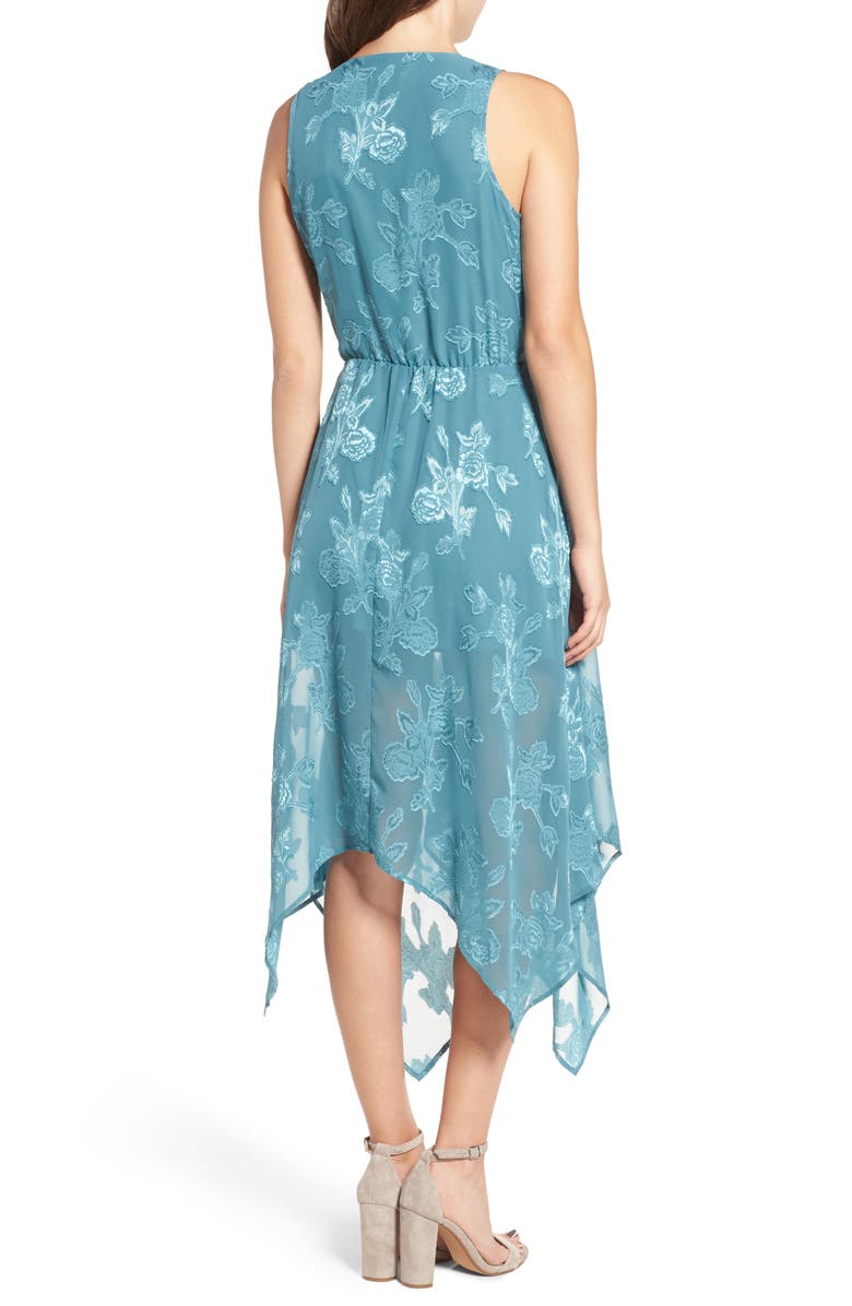 Leith Handkerchief Hem Faux-Wrap Midi Dress, Alternate, color, 