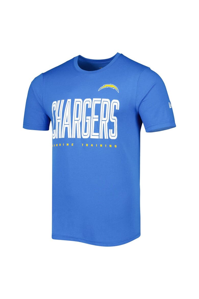 Men's New Era Powder Blue Los Angeles Chargers Combine Authentic Training Huddle Up T-Shirt, Alternate, color, Powder Blue