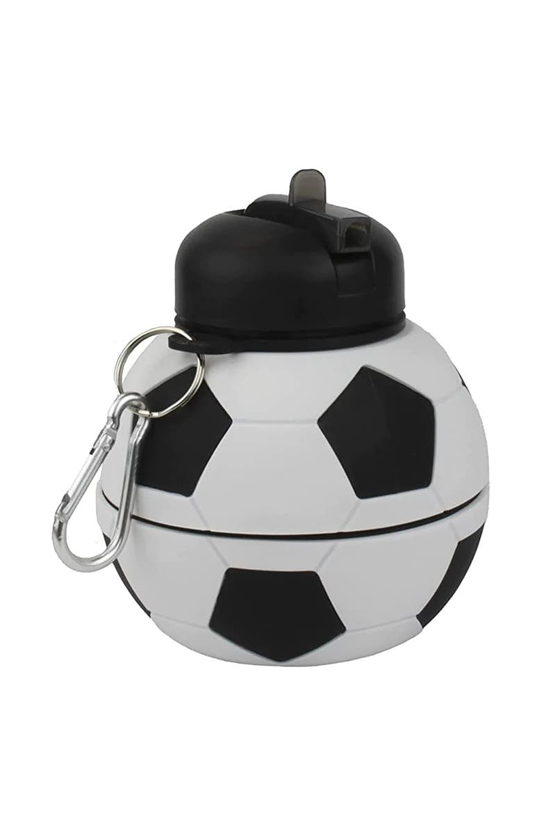 Maccabi Art Collapsible 1 Liter Water Bottle Soccer Ball, Alternate, color, Multicolored