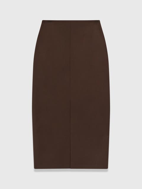 Oliena High Waisted Pencil Midi Skirt