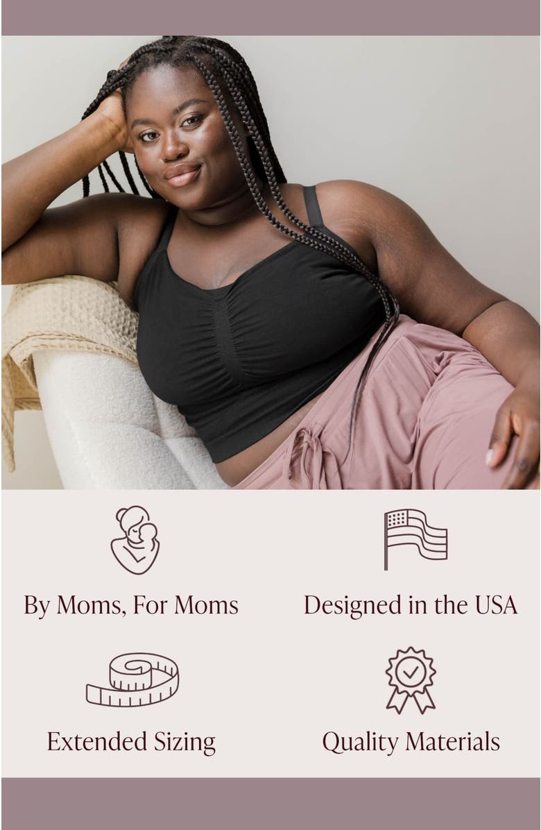 Kindred Bravely Sublime Hands-Free Pumping Lounge & Sleep Bra- Fits sizes 30B - 46D, Alternate, color, Black