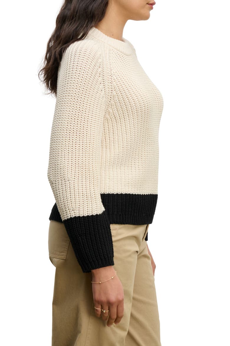 Chunky Pima Cotton Crewneck Sweater, Alternate, color, IVORY CREAM