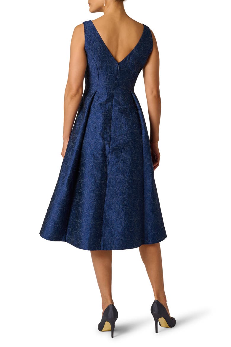Beaded Jacquard Fit & Flare Cocktail Dress, Alternate, color, MIDNIGHT MULTI